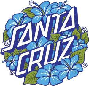sticker Botanical icon blue flower santa cruz